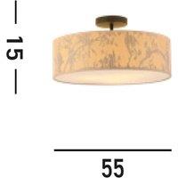 Searchlight Isla ceiling light, 55 cm, brown, beige, bamboo, steel
