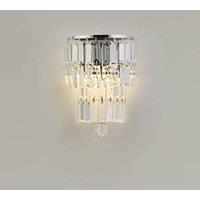 Searchlight Empire wall light, chrome/clear crystal glass, steel, IP44