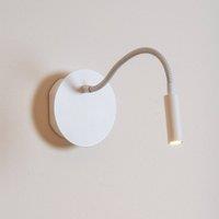 Lucide LED battery wall spotlight Jolijn, white, flexible arm, 11 cm, magnet