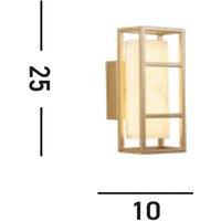 Searchlight Mirage LED wall light, height 25 cm, gold, steel, IP44