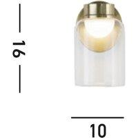 Searchlight LED wall light Highball, brass-coloured, IP44, glass