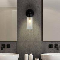 Searchlight Imperial wall light, black, 1-bulb, steel, glass, IP44