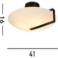 Searchlight Sundial ceiling light, black/opal white, steel, glass, E27