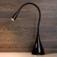 Lucide LED desk lamp Zozy, black, dimmable, flexible arm