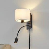Lindby Florens LED wall light, black, LED reading lamp, 23.5 cm
