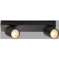 Searchlight Spotlight ceiling light, black, 2-bulb, aluminium, GU10