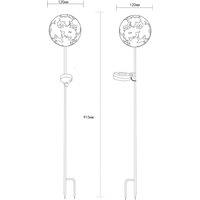 Globo LED ground spike light 36747, globe, rust brown, metal