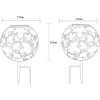 Globo LED solar light 36749S globe 27 cm, silver, ground spike