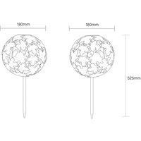 Globo LED ground spike light 36748S, globe, silver, metal