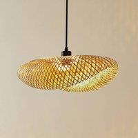 Lindby Eleane pendant light, bamboo, natural, length 50 cm, E27