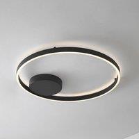 Lucande Moise smart LED ceiling light, black, CCT, Tuya