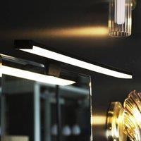 Searchlight Kos LED mirror light, width 40 cm, black aluminium IP44