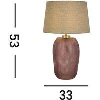 Searchlight Amethyst table lamp, beige/pink, height 37 cm, textile/glass