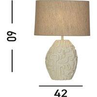 Searchlight Adelaide table lamp, cream, height 59.5 cm, textile/resin