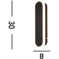 Searchlight Bordo LED outdoor wall light, height 30 cm, black, aluminium