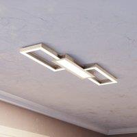 EGLO LED ceiling lamp Monirote, matt nickel, length 78 cm, aluminium, CCT