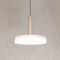 Trio Lighting Celeste LED pendant light, white/brown, 22 cm, glass, dimmable