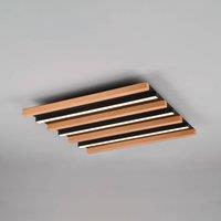 Trio Lighting LED ceiling lamp Fontana, 46 x 30 cm wood/black wood/metal