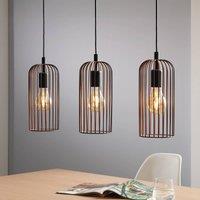 EGLO Roccamena hanging light, black/copper-coloured, length 71 cm