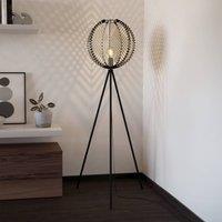 EGLO Waverton floor lamp, black/white, height 143 cm, steel/fabric