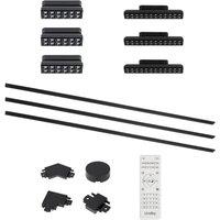 Lindby Lumaro track lighting system, Points, 6-bulb, black, 48V, dimmable