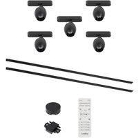 Lindby Lumaro track lighting system,5-bulb,black,6cm,48V,dimmable