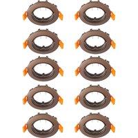 Prios recessed ceiling light Fibur, bronze, zinc, 8.2cm, 10s