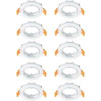 Prios Fibur recessed ceiling light, white, zinc, 8.2 cm, 10 units