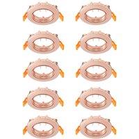 Prios Fibur recessed ceiling light, copper, zinc, 8.2 cm, 10 units