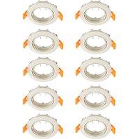 Prios Fibur recessed ceiling light, beige, zinc, 8.2 cm, 10 units