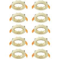 Prios Fibur recessed ceiling light, gold, zinc, 8.2 cm, 10 units