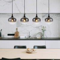 Globo Maxy hanging light, length 100 cm, smoke grey, glass, 4-bulb.