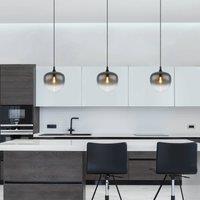 Globo Maxy hanging light, 29 cm, smoky grey, glass