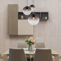 Globo Varus hanging light, smoke grey, 51 cm, glass, 3-bulb.