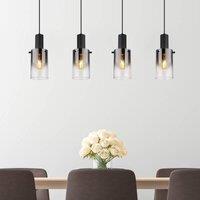 Globo Florentina hanging light, length 103 cm, smoke grey, glass, 4-bulb.