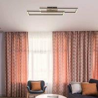 Globo Dakari LED ceiling lamp, length 80 cm, black/dark wood