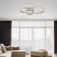 Globo LED ceiling lamp Rubio, length 114 cm, grey, CCT, 5-bulb