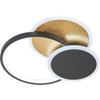 FISCHER & HONSEL Tomo LED ceiling lamp, black/gold, 40 cm, metal remote control CCT