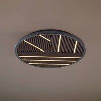 Lucande Orven LED ceiling lamp, wood, 50 cm, dimmable