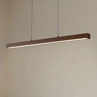 Lucande Emara LED pendant light, dark wood, oak, CCT