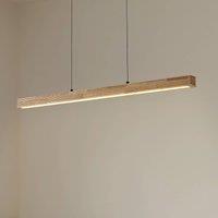 Lucande Emara LED pendant light, light wood, oak, CCT