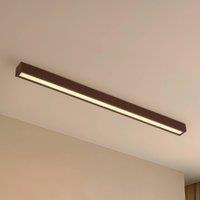 Lucande LED ceiling light Emara, dark wood, oak, dimmable