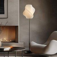 Lucande Tovina floor lamp, textile, white, height 165 cm