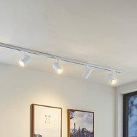 Lindby track lighting system Linaro, GU10, 4-bulb, white, 6 cm