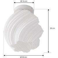 Lindby Nuvia ceiling light, height 32 cm, white, 3D printing
