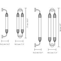 UMAGE Lemon Squeeze 2-bulb wall lamp, length 77 cm, brass
