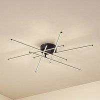 Lindby LED ceiling light Elviano, 80 cm, black, 3,000 K
