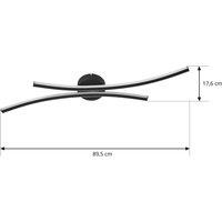 Lindby LED ceiling light Ravion, 90 cm, black, 3,000 K