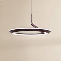 Lucande Eldra LED pendant light, coffee brown, 55 cm, CCT