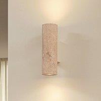 Lucande Tavira wall light, travertine, stone, up/down